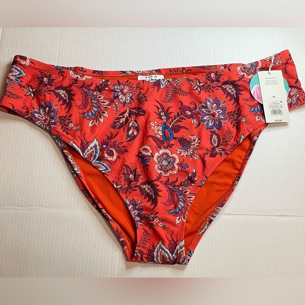 Target Rhode x Orange Blue Floral Bikini Swimsuit Bottom Womens Size 3X